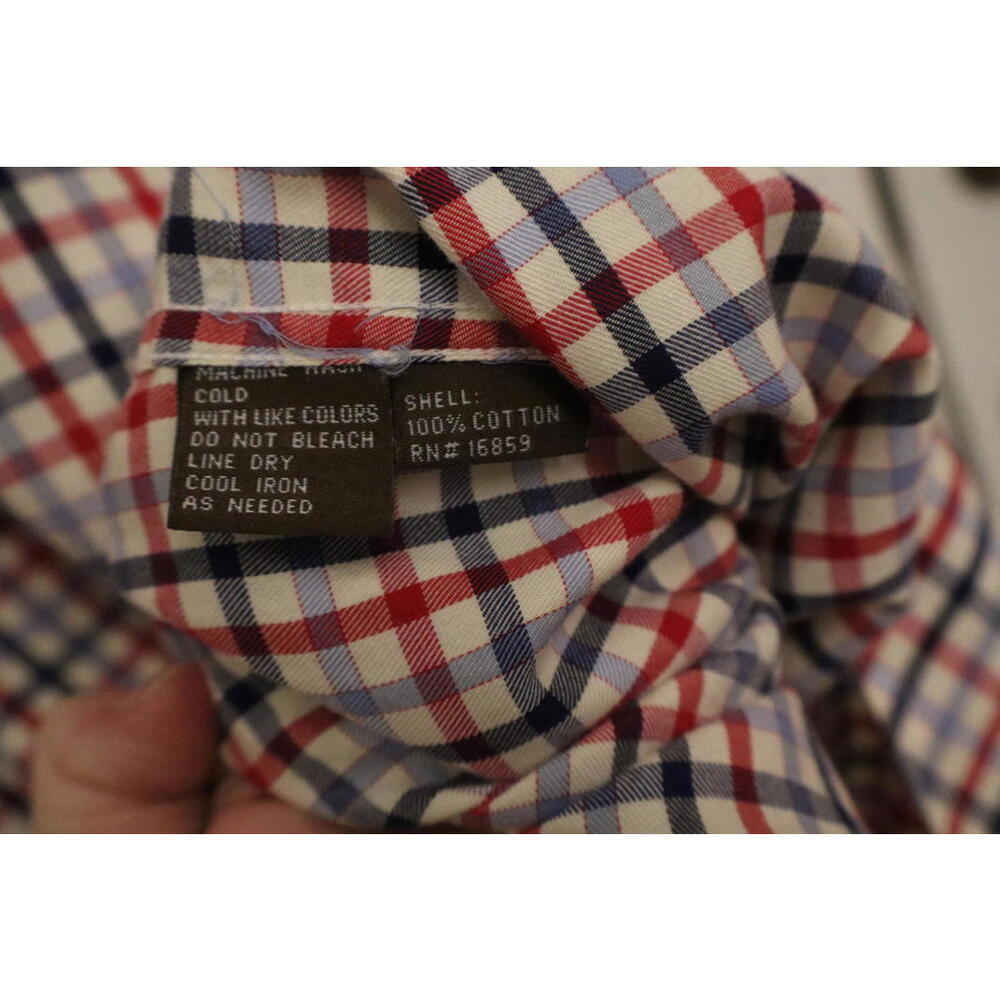 J. McLaughlin button down in red/white/blue plaid size Medium - Picture 5 of 6